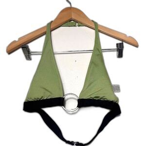 y2k Merona Bikini Top Bra Top Going Out Rave Size XL Green Black Shego Euphoria